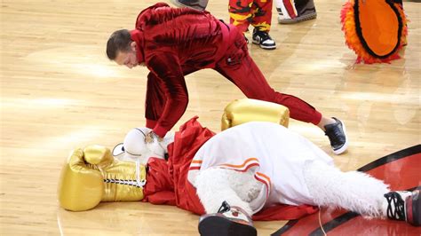 Mascot gets knocked out